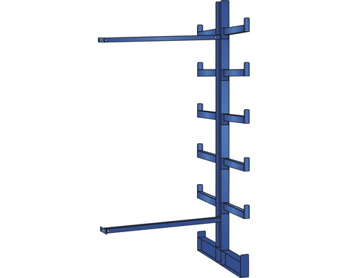 Kragarmregal Schulte K 1000 doppelseitig (Anbauregal), 1250x2000 mm, blau