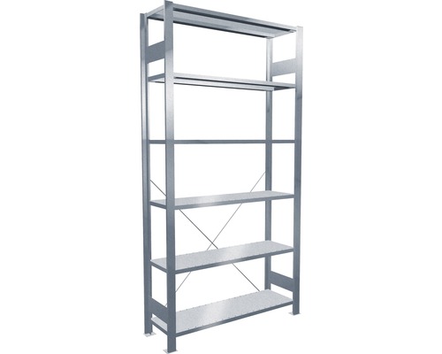 Büroregal (Grundregal) Schulte Stecksystem MULTIplus85 1000x2000x300 mm, verzinkt Metallregal mit fünf Regalböden zur Lagerung