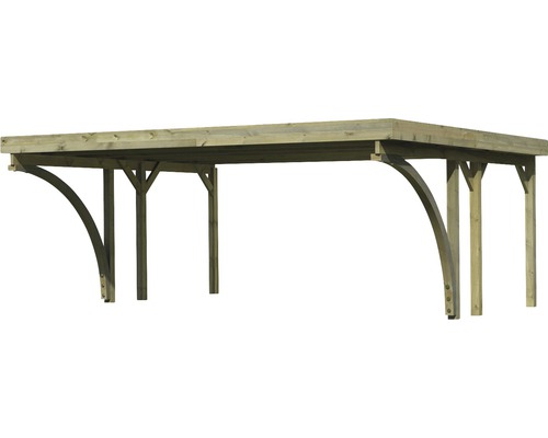 Holzcarport mit geradem Dach