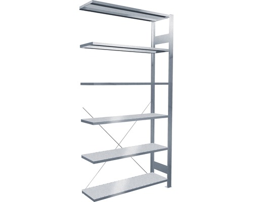 Büroregal (Anbauregal) Schulte Stecksystem MULTIplus85 1000x2000x300 mm, verzinkt Metallregal mit sechs Regalböden