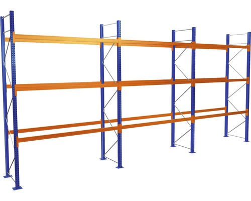 Palettenregal Schulte Startset / Grundmodul mit 4 Ebenen, 3 Felder á 2700 mm für Paletten bis 1060 kg