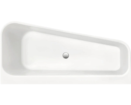 Weiße Badewanne von oben mit Abfluss