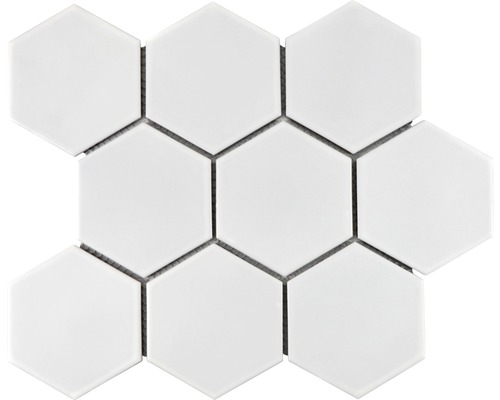 Keramikmosaik Hexagon HX105 25,6x29,55 cm weiß