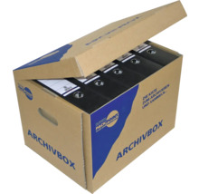 Archivbox aus Pappe mit mehreren Ordnern