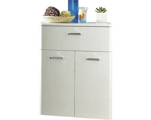 Unterschrank Pelipal Piolo mit 2 Türen und einer Schubladen 72x53x33 cm weiß Weißer Badezimmerschrank mit Schublade und zwei Türen