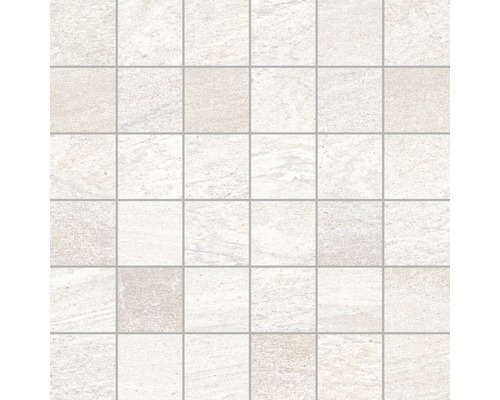 Feinsteinzeugmosaik Sahara Blanco 30,0x30,0 cm weiß matt Quadratische Mosaikfliese aus Steinzeug