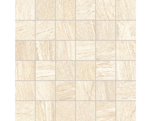Feinsteinzeugmosaik Sahara Crema 30,0x30,0 cm creme matt Quadratische Fliesen für Wand- und Bodenbeläge