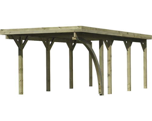 Carport aus Holz mit Flachdach