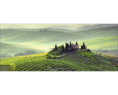 Glasbild Tuscany twilight 30x80 cm