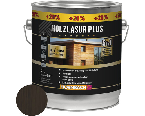 Holzlasur Plus palisander 3 l (20 % Gratis!)