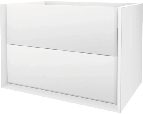 Waschbeckenunterschrank Baden Haus Bellagio 51x70x46 cm ohne Waschbecken weiß matt Weißer Waschtischunterschrank mit zwei Schubladen