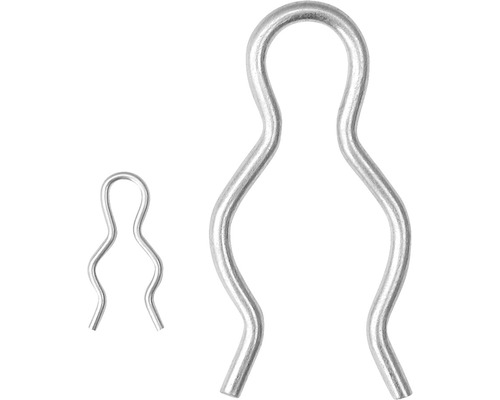 Symetrische Stecker gal. verzinkt 1,2 mm 50 St. Zwei Sicherungsbügel aus Metall in unterschiedlichen Größen