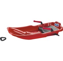 Roter Rodelschlitten mit Zugseil und Griffen