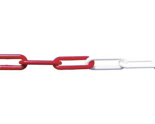 Kunststoffkette Pösamo Ø 6 mm, 5 m, rot/weiß, Polybeutel Kunststoffkette in Rot und Weiß