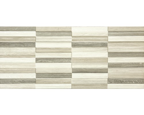 Keramik Dekorfliese Egeo Muretto Warm 25x60 cm beige braun matt Keramikfliese mit Holzoptik