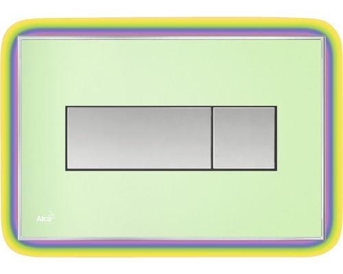 Betätigungsplatte Alca Komfort mit Beleuchtung 2-Mengentechnik grün/rainbow