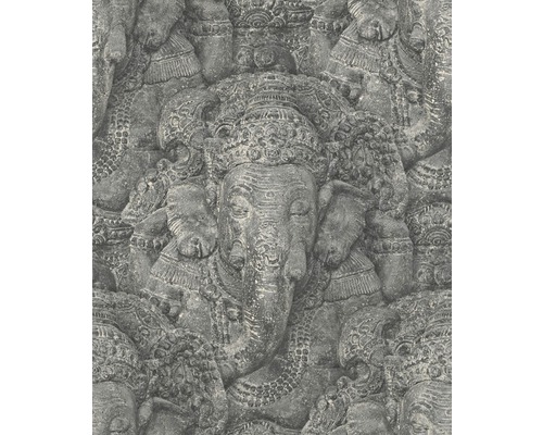 Vliestapete 525502 Crispy Paper Ganesha schwarz Dekorative Wand mit Ganesha Relief