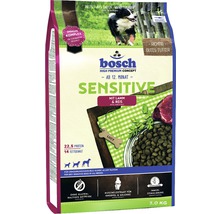 Bosch High Premium Concept Sensitive Trockenfutter mit Lamm und Reis für Hunde ab dem 12. Monat in einer 3 Kilogramm Packung.