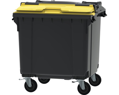 4-Rad Abfall- und Wertstoffbehälter MGB 1100l Split Lid grau/grau/gelb