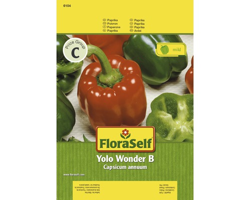Paprika 'Yolo Wonder' FloraSelf samenfestes Saatgut Gemüsesamen