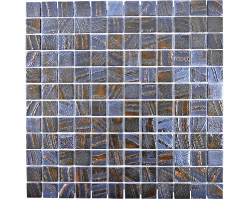 Glasmosaik Tina 07 31,5x31,5 cm blau braun