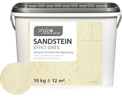 Eimer mit Style Color Sandstein Effekt Grès Basisputz für kreative Wandgestaltung, 10 kg für circa 12 m²