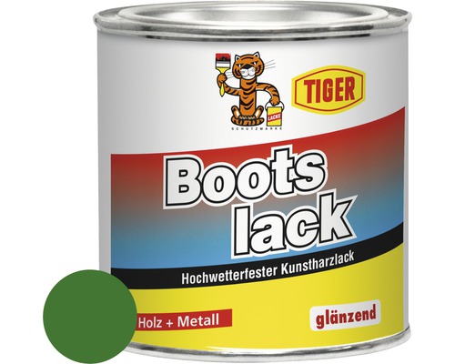 Tiger Bootslack glänzend laubgrün 375 ml Bootslack Dose für Holz und Metall
