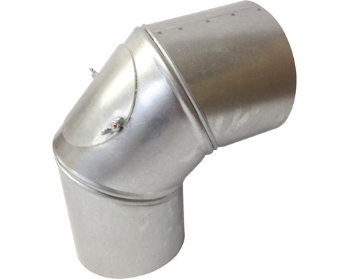 Ofenrohr-Bogen Bertrams verstellbar 0-90° Ø 150 mm feueraluminiert silber mit Türe Bogenstück für Ofenrohr