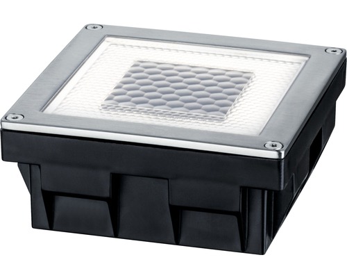 LED Solarbodeneinbauleuchte Cube edelstahl/schwarz 1x0,24W 100x100 mm