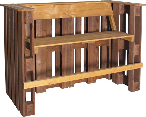 Palettenbarbank Holz 3-Sitzer braun