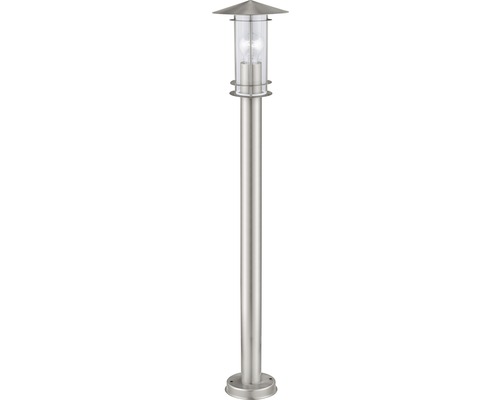Außenstehleuchte Lisio edelstahl 1-flammig E27 H 1000 mm IP44 Gartenleuchte aus Metall mit Lampenglas