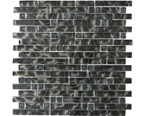 Glasmosaik XCM MV708 29,8x30,0 cm schwarz
