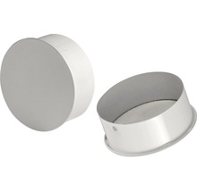 Zwei weiße Lüftungsrohr-Endkappen