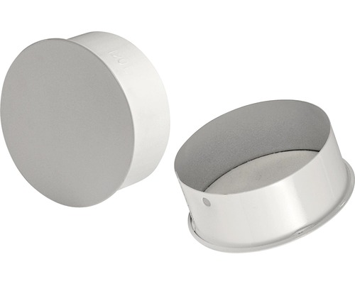 Zwei weiße Lüftungsrohr-Endkappen