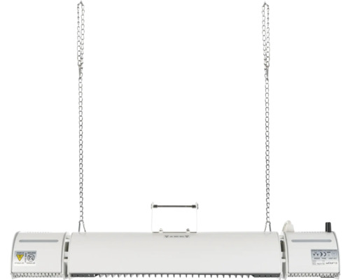 Weiße Heizstrahler für den Innenbereich mit Kettenaufhängung