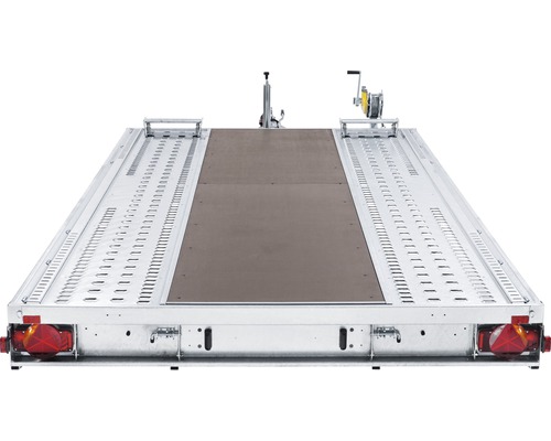 Autoanhänger mit Ladefläche aus Holz und Aluminium