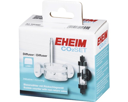 EHEIM CO2 Set Verpackung mit Glasdiffusor und Blasenzähler mit Rückschlagventil