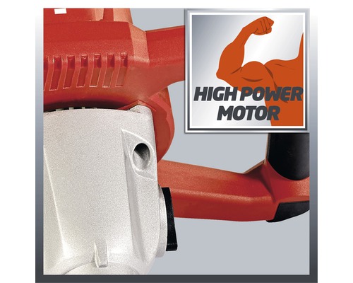 Detailansicht einer Bohrmaschine mit dem Symbol Hochleistungsmotor