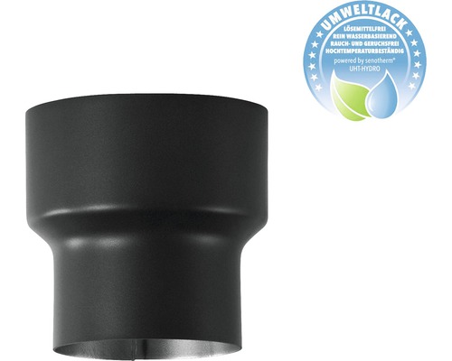 Ofenrohr-Erweiterung Bertrams Ø 130-150 mm senotherm UHT-Hydro schwarz Schornsteinrohr Erweiterung mit Umweltlack Siegel