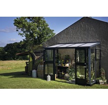 Gewächshaus Juliana Veranda inkl. Sicherheitsglas 3 mm 296 x 149 cm anthrazit schwarz