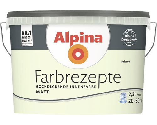 Eimer Alpina Farbrezepte hochdeckende Innenfarbe matt, Inhalt 2,5 Liter