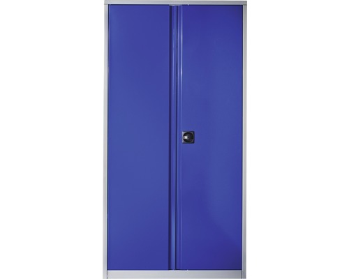Hochschrank Industrial 1000 x 1960 x 580 mm grau blau 1 Doppeltür 3 Einlegeböden-0