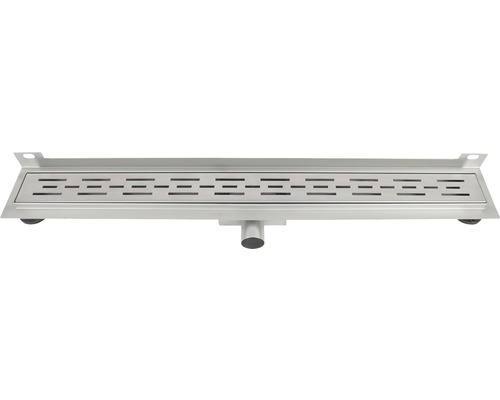 Duschrinnen-Set Differnz 700 mm edelstahl gebürstet mit Wandflansch Edelstahl Duschrinne mit Schlitzdesign