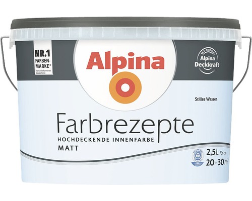 Eimer Alpina Farbrezepte Stilles Wasser, hochdeckende Innenfarbe, matt, 2,5 Liter