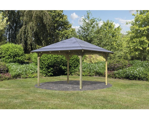 Gartenpavillion Karibu Eco Riesa mit Haube 314 x 314 cm kesseldruckimprägniert