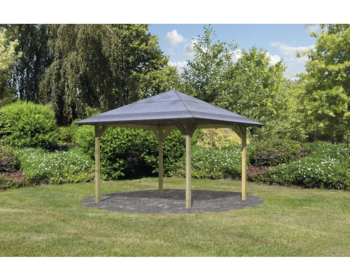 Gartenpavillion Karibu Eco Ostrau mit Haube 289 x 289 cm kesseldruckimprägniert