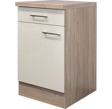 Unterschrank Flex Well Nepal Kaschmir glänzend 50x86x60 cm mit Drehtür