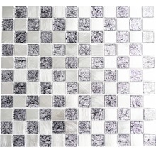 Mosaikfliese mit quadratischen Elementen und unterschiedlichen Oberflächen