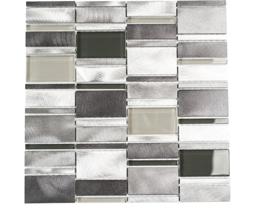 Aluminiummosaik XAM A801 30,1x30,1 cm silber grau