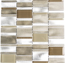 Mosaikfliese mit Glas- und Metallelementen
